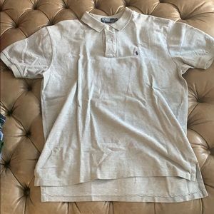 Heather gray grey classic fit polo Ralph Lauren